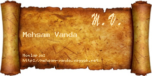 Mehsam Vanda névjegykártya